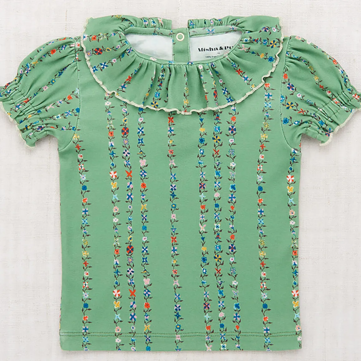 Balloon Sleeve Paloma Tee in Jadeite Little Botanica by Misha & Puff
