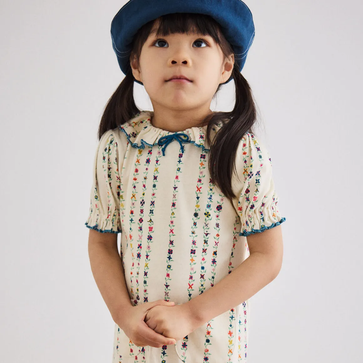 Balloon Sleeve Pattie Dress in String Little Botanica by Misha & Puff