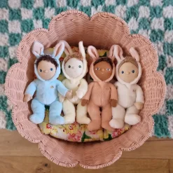 Basil Bunny Dinky Dinkum Fluffle Family Doll in Misty Blue by Olli Ella