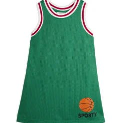 Basketball Mesh Jersey Dress in Green by Mini Rodini - Last One In Stock - 92/98 (2-3 Years)