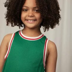 Basketball Mesh Jersey Dress in Green by Mini Rodini - Last One In Stock - 92/98 (2-3 Years)