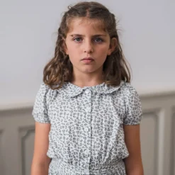 Bea Blouse in Porcelain Floral by Little Cotton Clothes - Last Ones In Stock - 4-6 Years