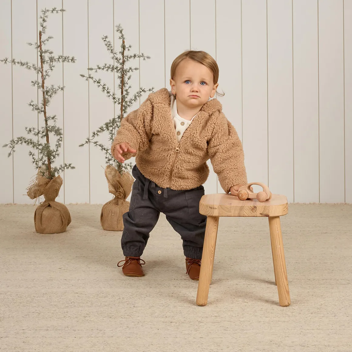 Bear Jacket in Beige by Quincy Mae