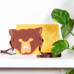 Bear Mask Greetings Card by East End Press
