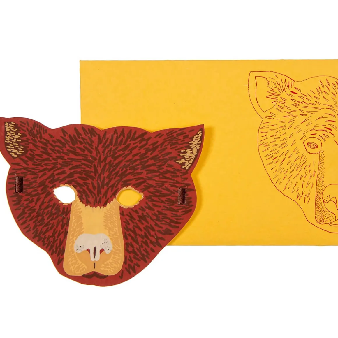 Bear Mask Greetings Card by East End Press