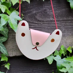 Bear Pocket Purse in Cream / Pale Pink by Ark Colour Designs