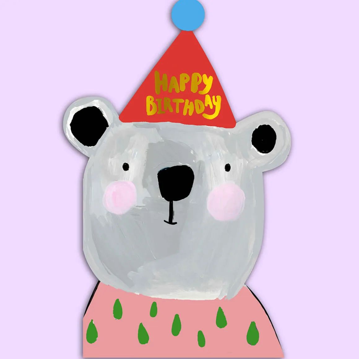 Bear Shaped Greetings Card by Eleanor Bowmer