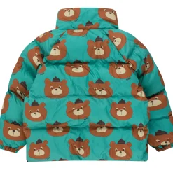 Bears Short Padded Jacket in Emerald by Tinycottons