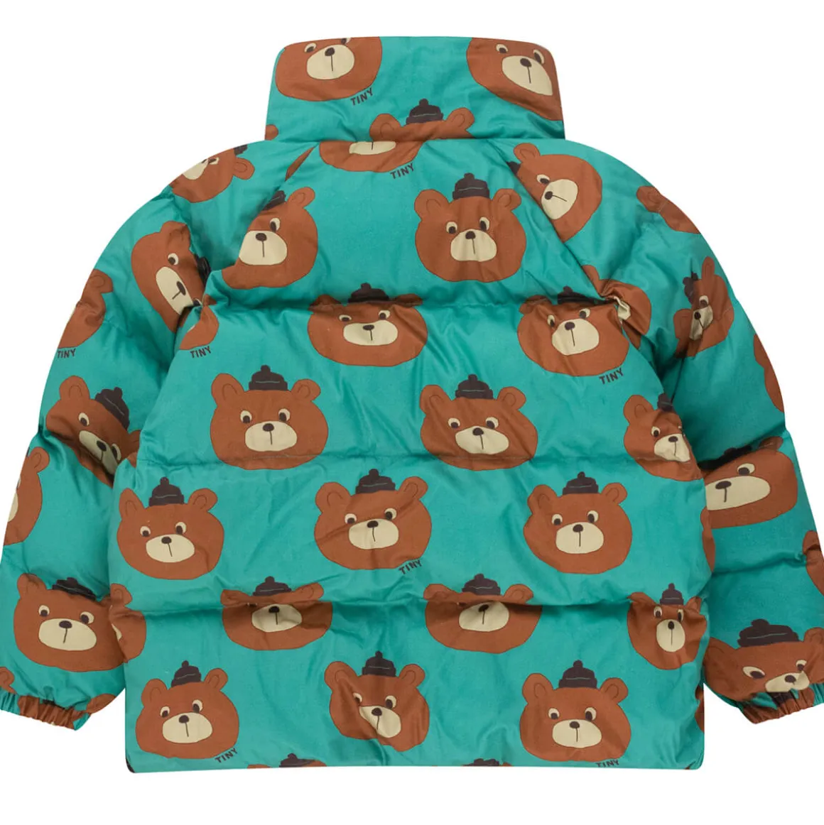 Bears Short Padded Jacket in Emerald by Tinycottons