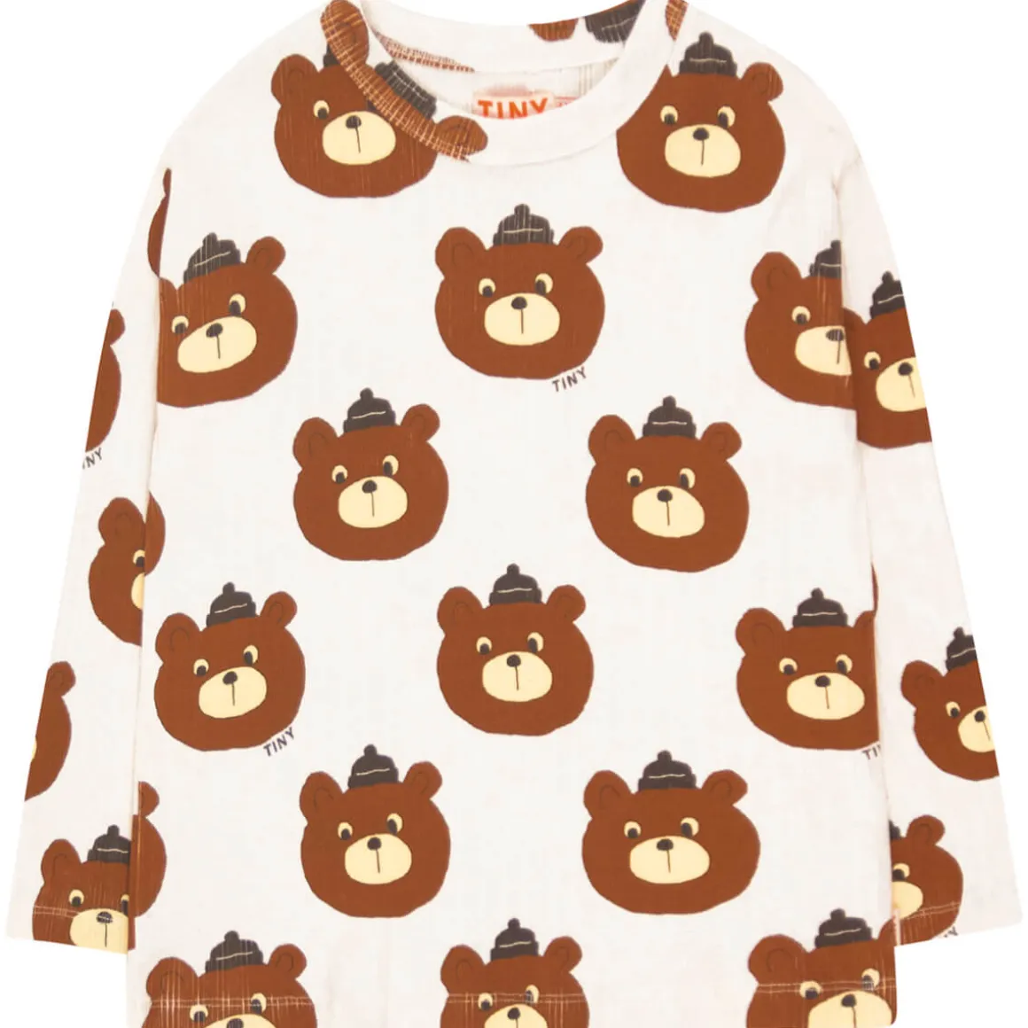 Bears Tee in Light Cream Heather by Tinycottons