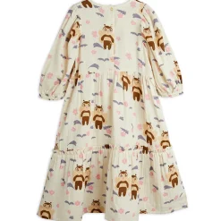 Bees AOP Woven Puff Sleeve Dress in Off White by Mini Rodini
