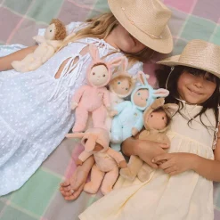 Bella Bunny Dinky Dinkum Fluffle Family Doll in Rose Pink by Olli Ella