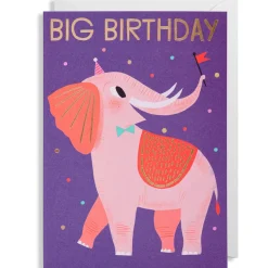 Big Birthday Elephant Greetings Card by Allison Black for Lagom Design
