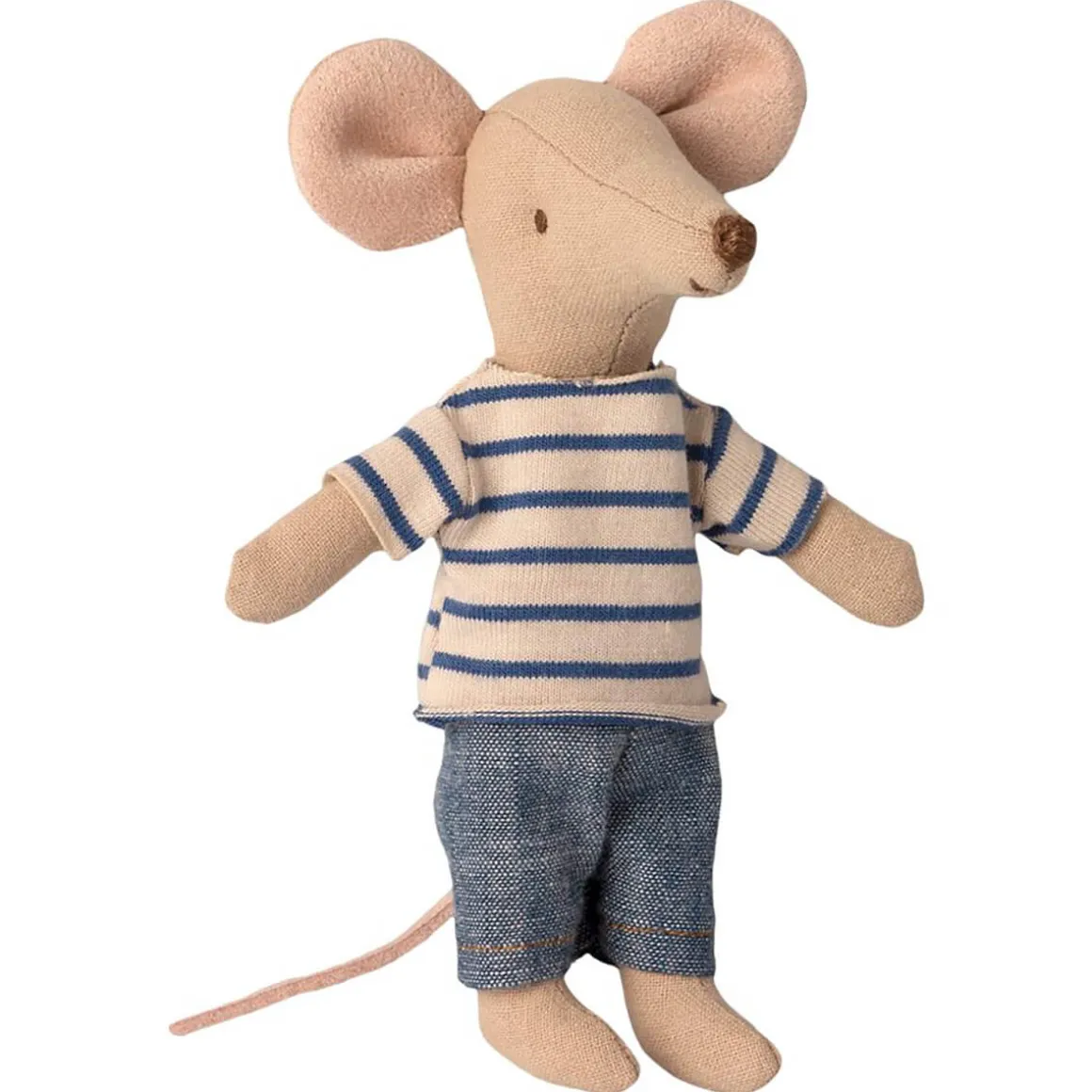 Big Brother Mouse in a Matchbox (Blue Striped Tee) by Maileg