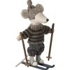 Big Brother Winter Mouse with Ski Set in Grey by Maileg