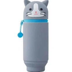Big Grey Tuxedo Cat PuniLabo Stand Pen Case by Lihit Lab