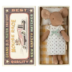 Big Sister Mouse in a Matchbox (Cream Nightdress) by Maileg