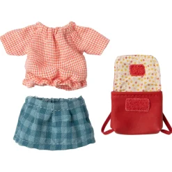 Big Sister Tricycle Mouse With Bag in Red by Maileg