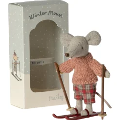 Big Sister Winter Mouse with Ski Set by Maileg