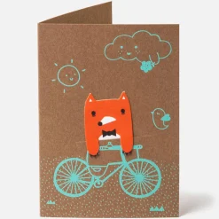 Bike Field Bookmark Greetings Card by NooDoll