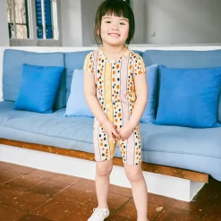 Bike Short in Frangipani Polka-Stripe by Misha & Puff