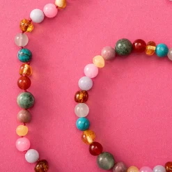 Billie Adult Necklace in Rainbow Gemstones by Nirrimis