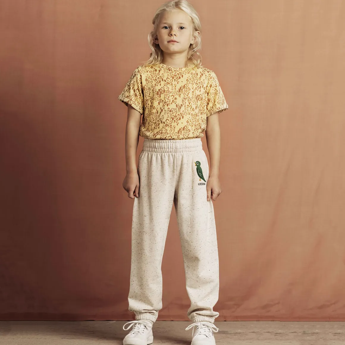 Bird Embroidered Sweatpants in Off White by Mini Rodini