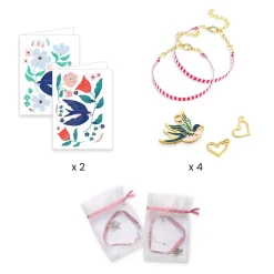 Bird Ribbons You And Me Twin Bracelets Craft Kit by Djeco