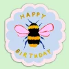 Birthday Bee Shaped Greetings Card by Eleanor Bowmer