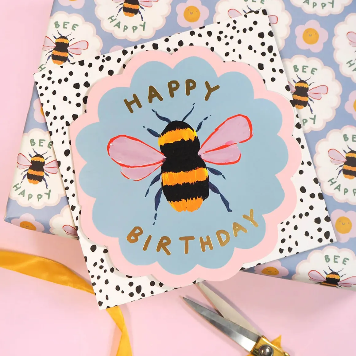 Birthday Bee Shaped Greetings Card by Eleanor Bowmer