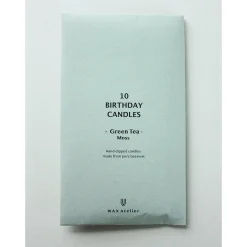 10 Birthday Candles in Moss by Wax Atelier