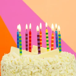 Birthday Candles in Striped Multi-Coloured by Talking Tables