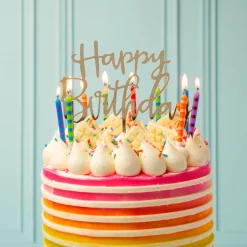 Birthday Candles in Striped Multi-Coloured by Talking Tables