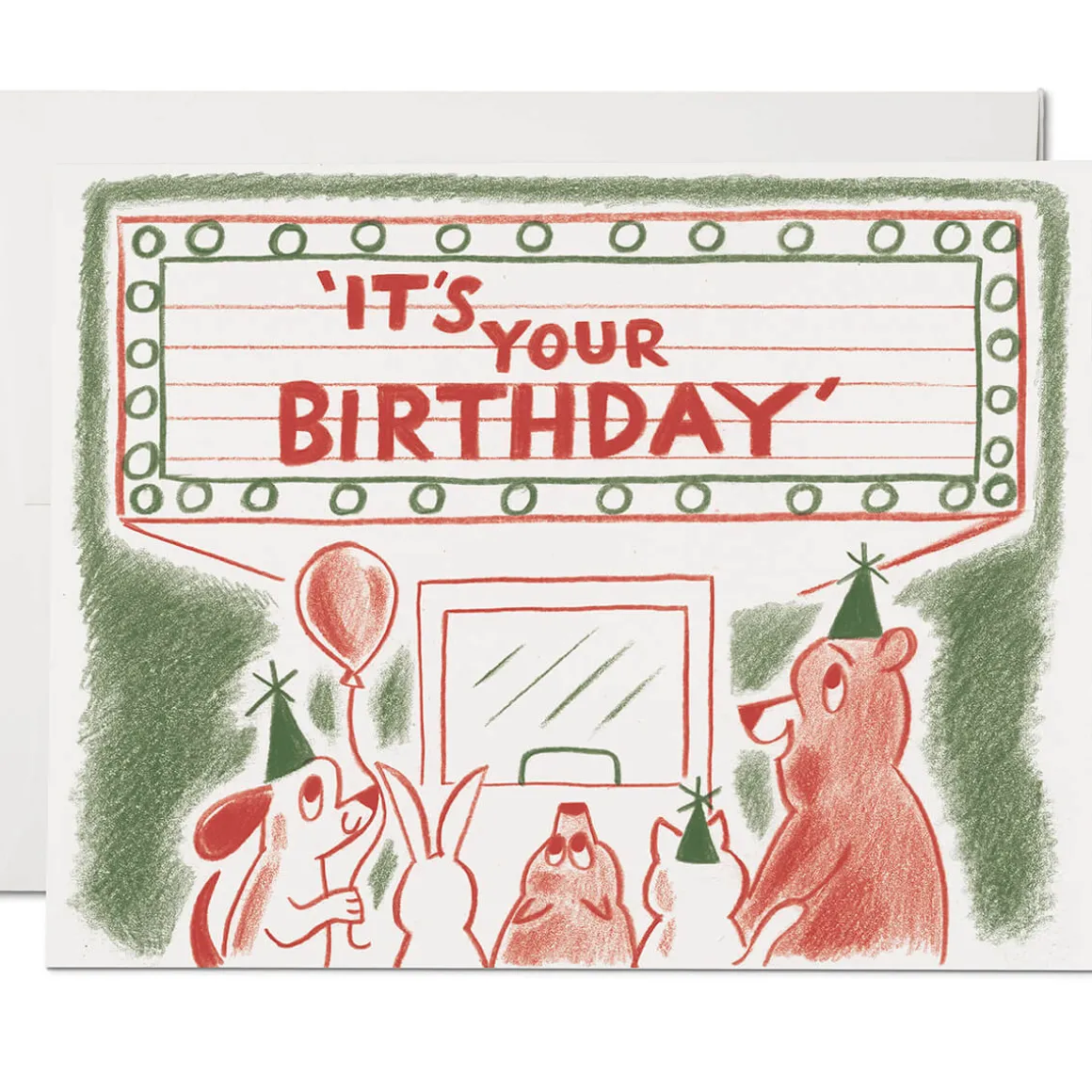 Birthday Marquee Greetings Card by Red Cap Cards