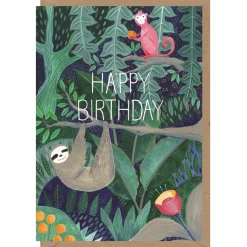 Birthday Sloth Greetings Card by Bex Parkin for Earlybird Designs