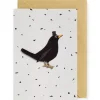 Blackbird Iron On Patch Greetings Card by Petra Boase