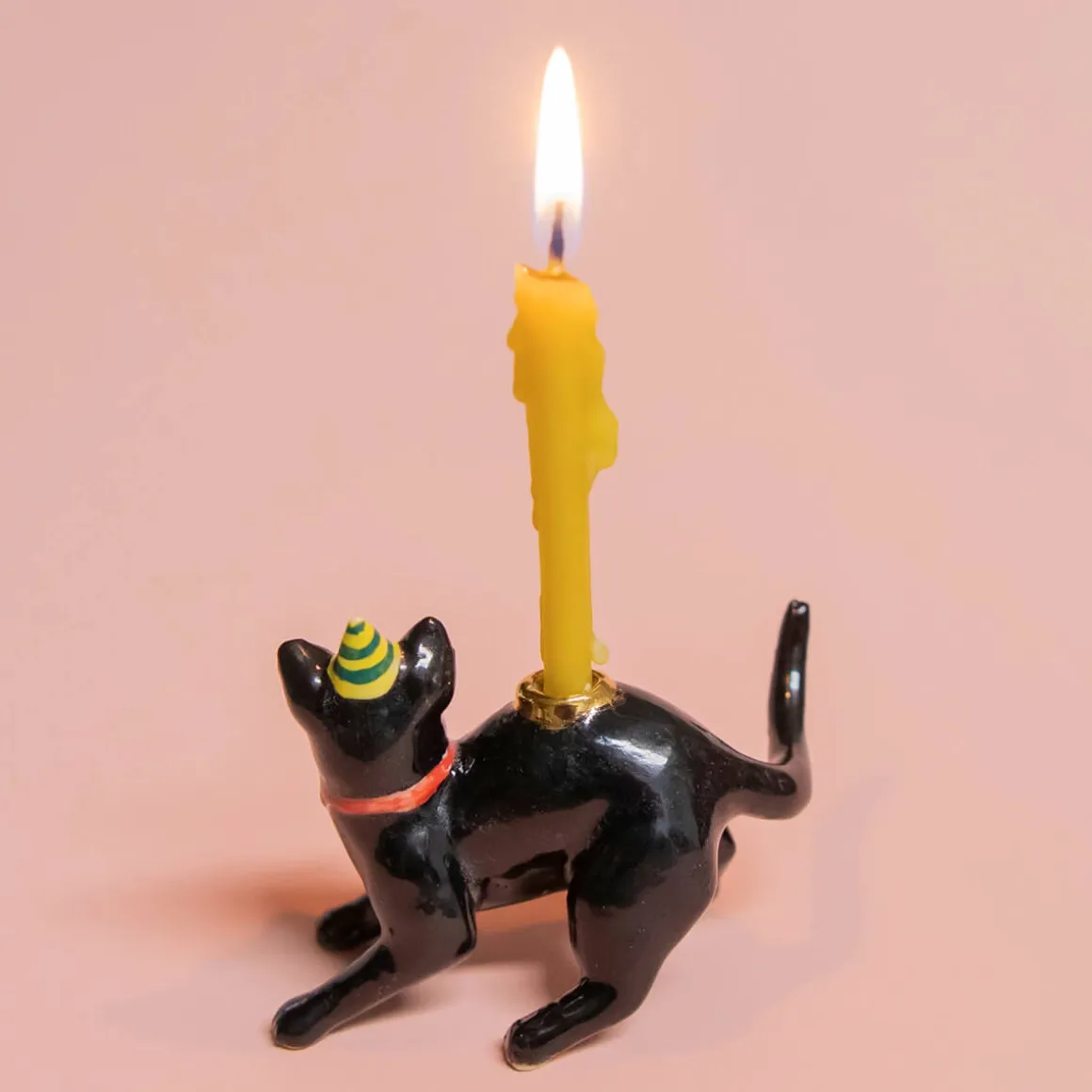 Black Cat Ceramic Cake Topper by Camp Hollow