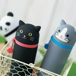 Black Cat PuniLabo Stand Pen Case by Lihit Lab