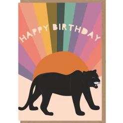 Black Panther Greetings Card by Elena Essex for Earlybird Designs
