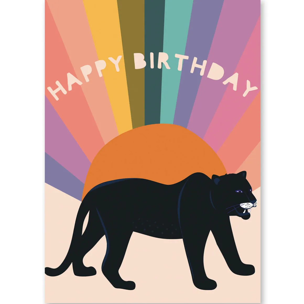Black Panther Greetings Card by Elena Essex for Earlybird Designs