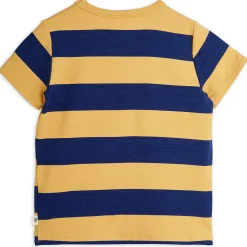 Block Stripe Tee in Beige by Mini Rodini