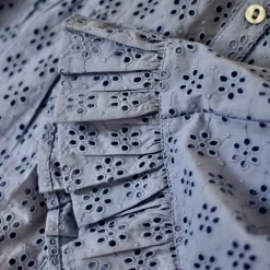 Blouse in Blue Broderie Anglaise by Bonjour