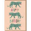 Blue Leopard Greetings Card by Elena Essex for Earlybird Designs