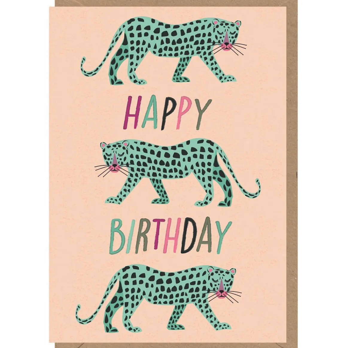 Blue Leopard Greetings Card by Elena Essex for Earlybird Designs