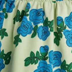 Blue Roses AOP Skirt in Green by Mini Rodini