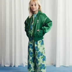 Blue Roses AOP Trousers in Green by Mini Rodini