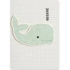 Blue Whale Felt Patch Greetings Card by Petra Boase