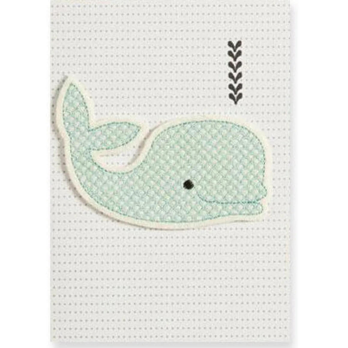Blue Whale Felt Patch Greetings Card by Petra Boase