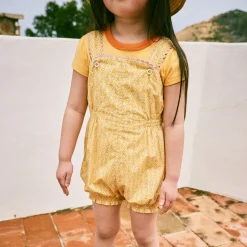 Bobbi Romper in Golden Ochre Radish Root by Misha & Puff