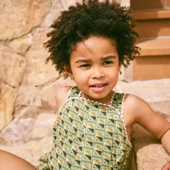 Bobbi Romper in Lawn Stamps by Misha & Puff